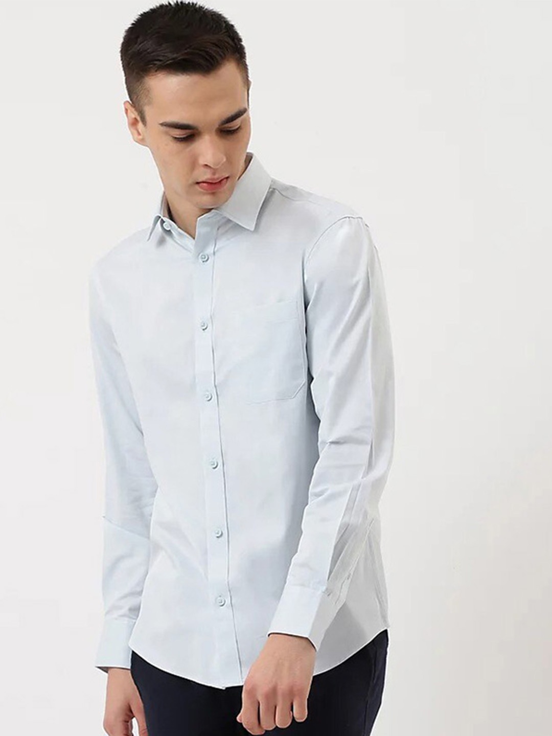 

Marks & Spencer Men Casual Cotton Shirt, Green