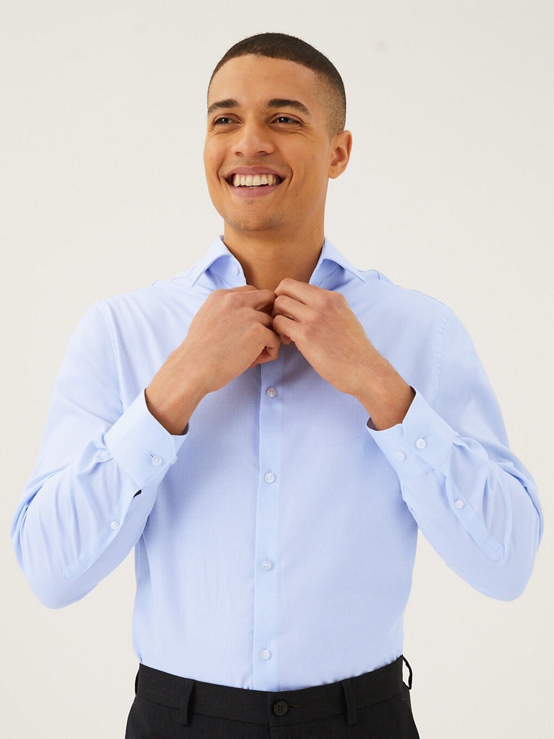 

Marks & Spencer Men Printed Casual Pure Cotton Shirt, Blue