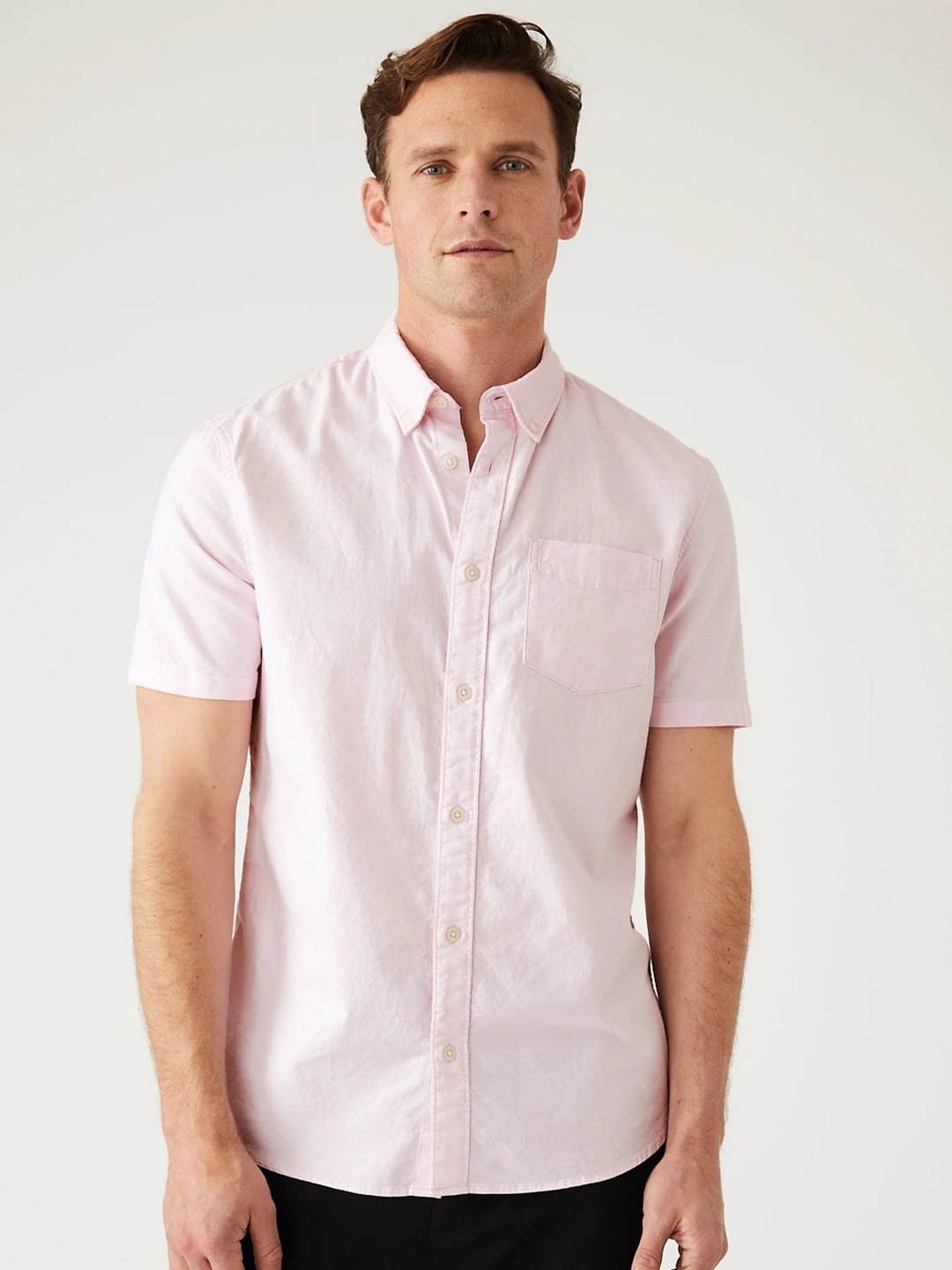 

Marks & Spencer Men Casual Pure Cotton Shirt, Pink