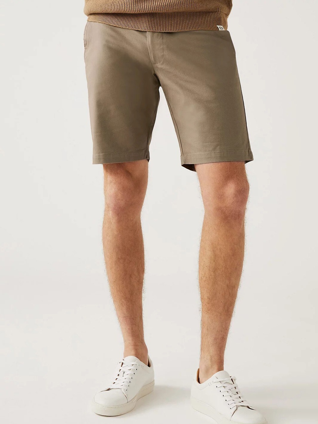 

Marks & Spencer Men Mid-Rise Chinos Shorts, Brown