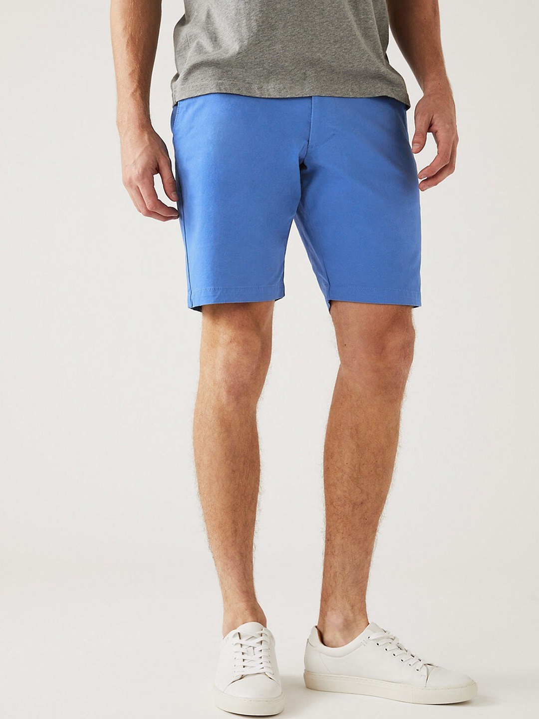 

Marks & Spencer Men Mid-Rise Regular Fit Shorts, Blue