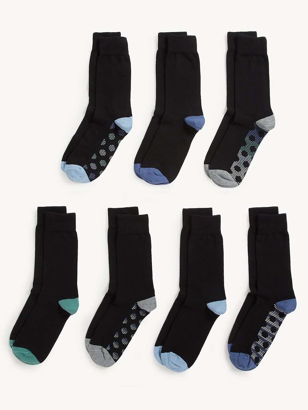 

Marks & Spencer Men Pack Of 7 Calf Length Socks, Black