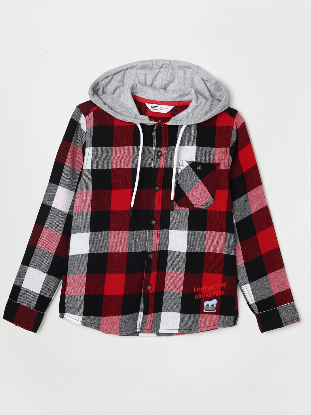 

Fame Forever by Lifestyle Boys Buffalo Checks Casual Cotton Shirt, Red
