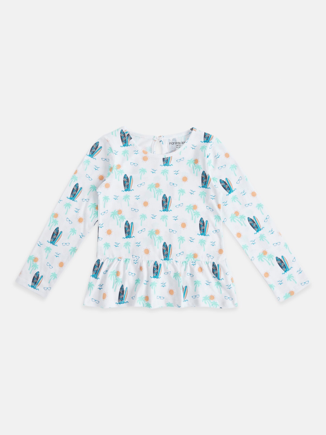 

Pantaloons Junior Girls Print Cotton Top, Blue