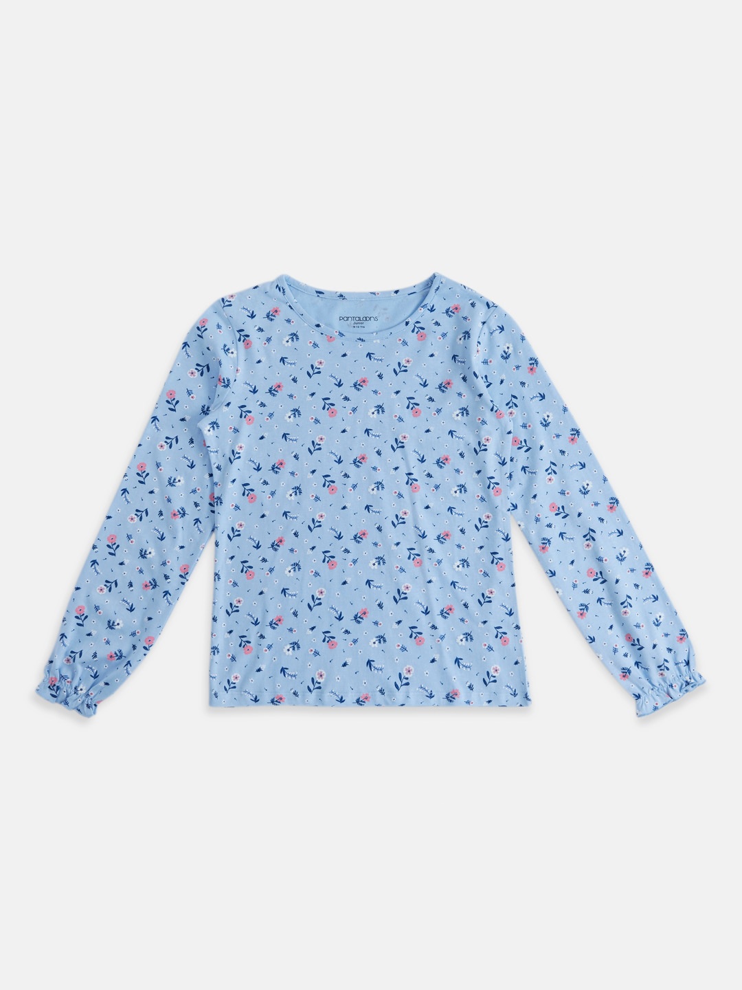 

Pantaloons Junior Girls Floral Print Cotton Top, Blue
