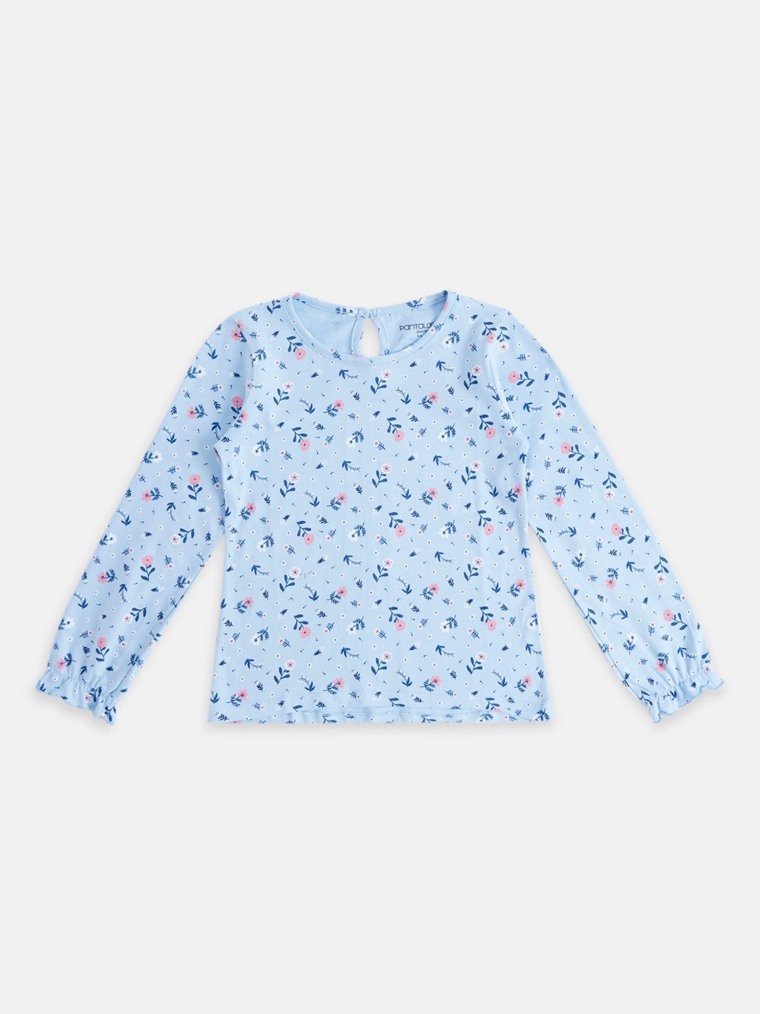 

Pantaloons Junior Girls Floral Print Cotton Top, Blue
