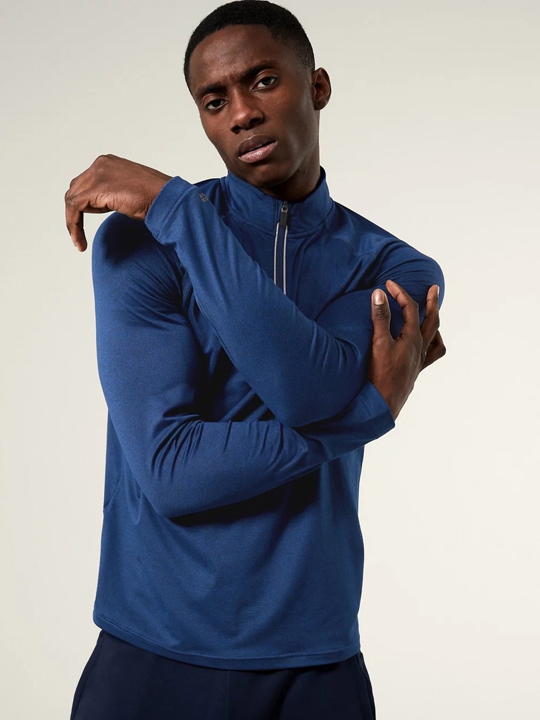 

Marks & Spencer Men Half Zipper Pullover Sweatshirt, Blue