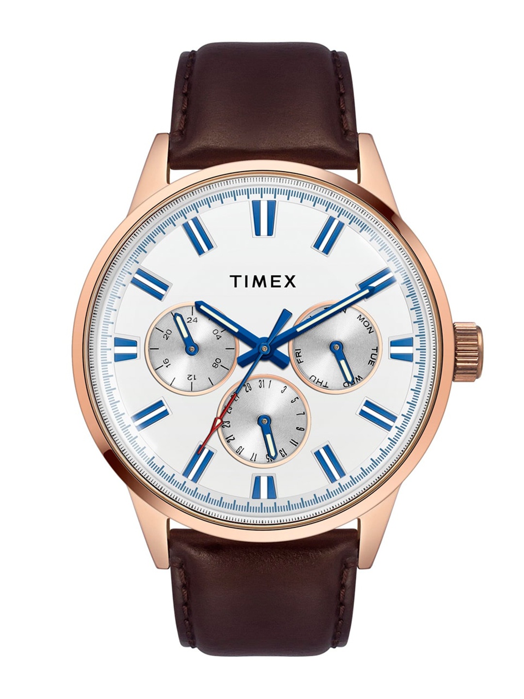 

Timex Men Brass Dial & Leather Straps Analogue Watch TWEG19908, White