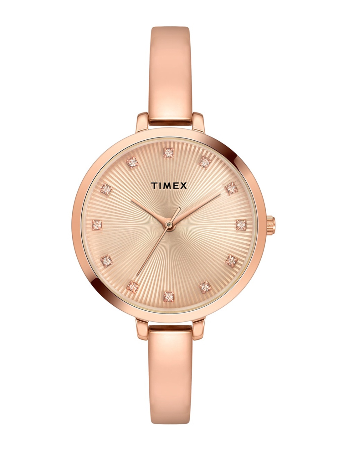 

Timex Women Brass Dial & Stainless Steel Bracelet Style Straps Analogue Watch TWEL12821, Peach
