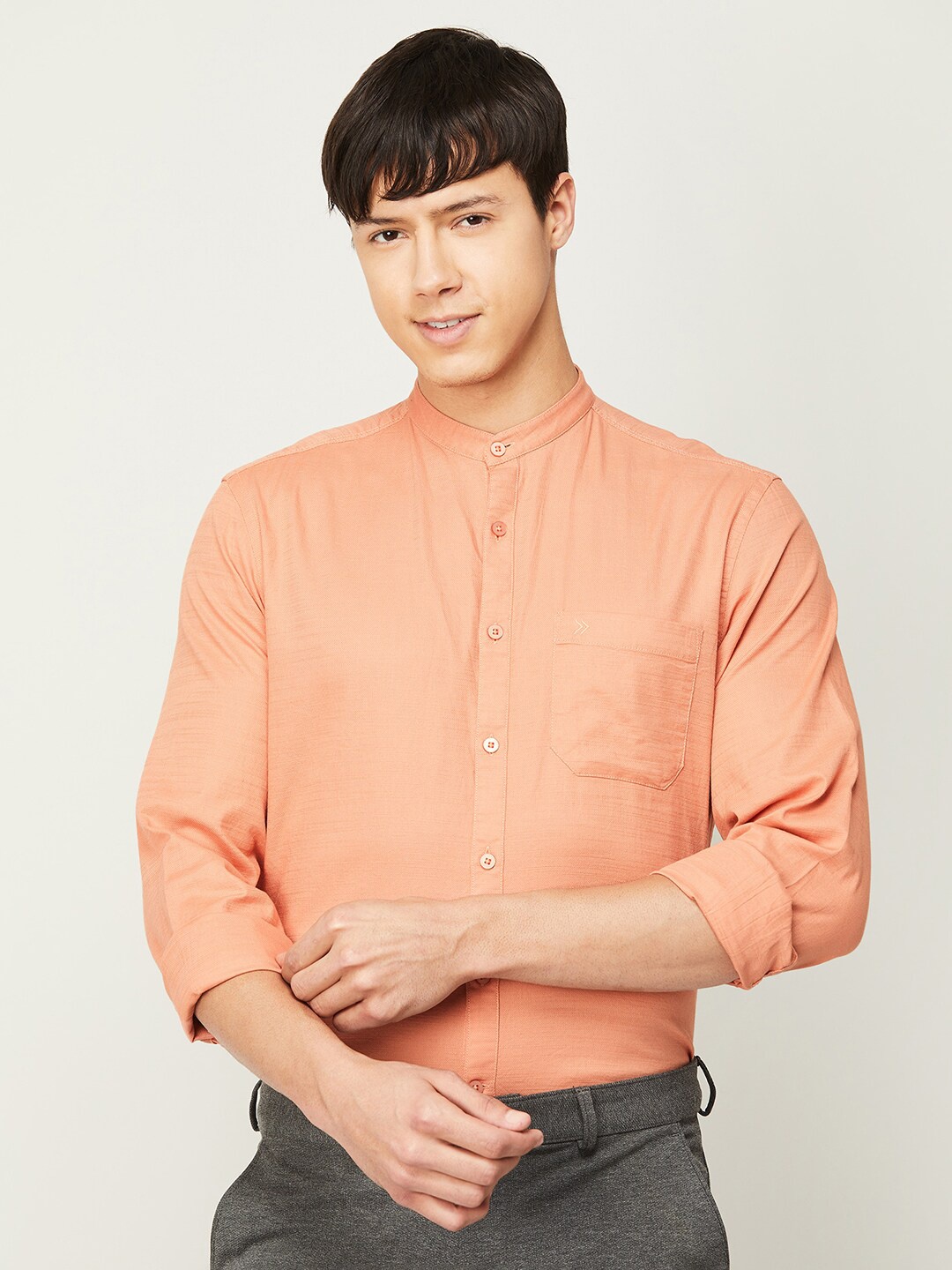 

CODE by Lifestyle Men Casual Cotton Shirt, Peach