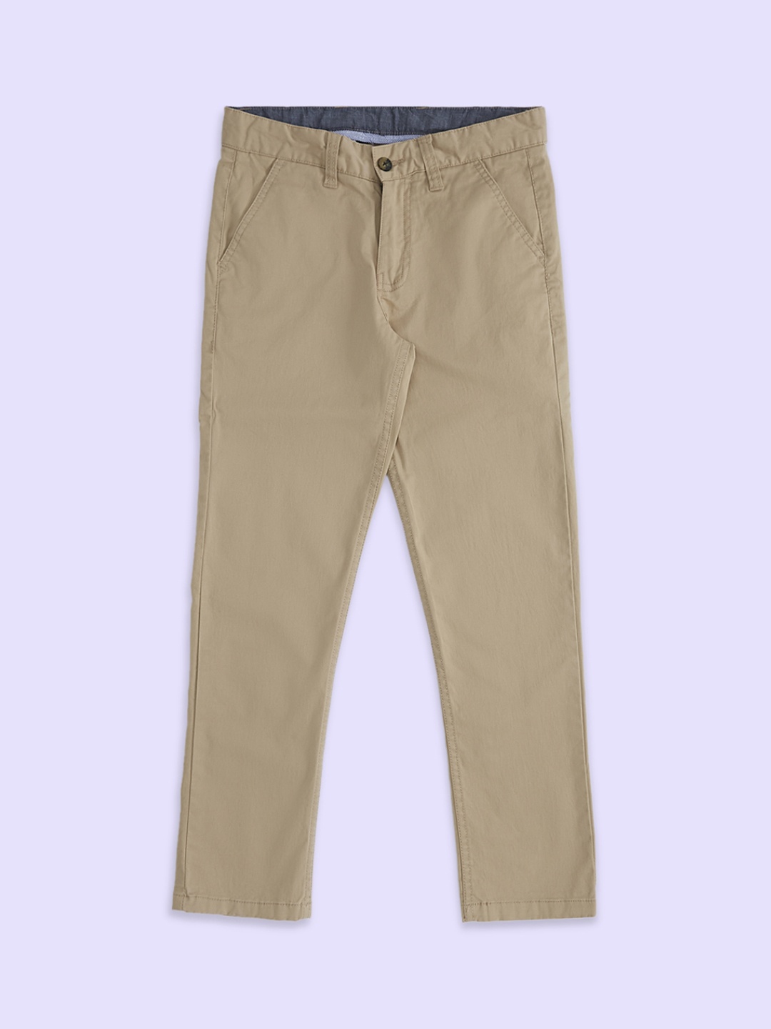 

Pantaloons Junior Boys Mid-Rise Regular Fit Cotton Trousers, Beige