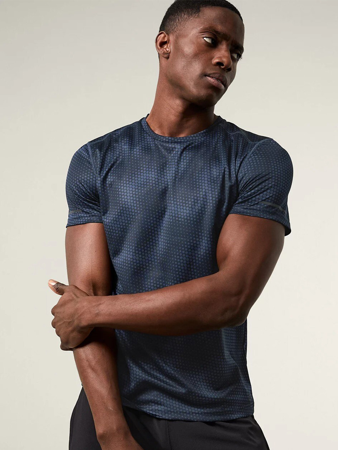 

Marks & Spencer Men Round Neck Printed T-shirt, Navy blue