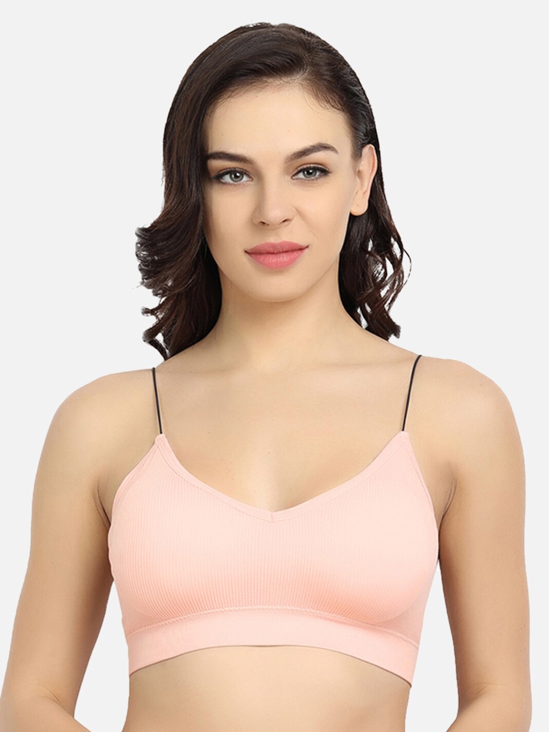 

DEALSEVEN FASHION Lightly Padded Non-Wired Bralette, Pink