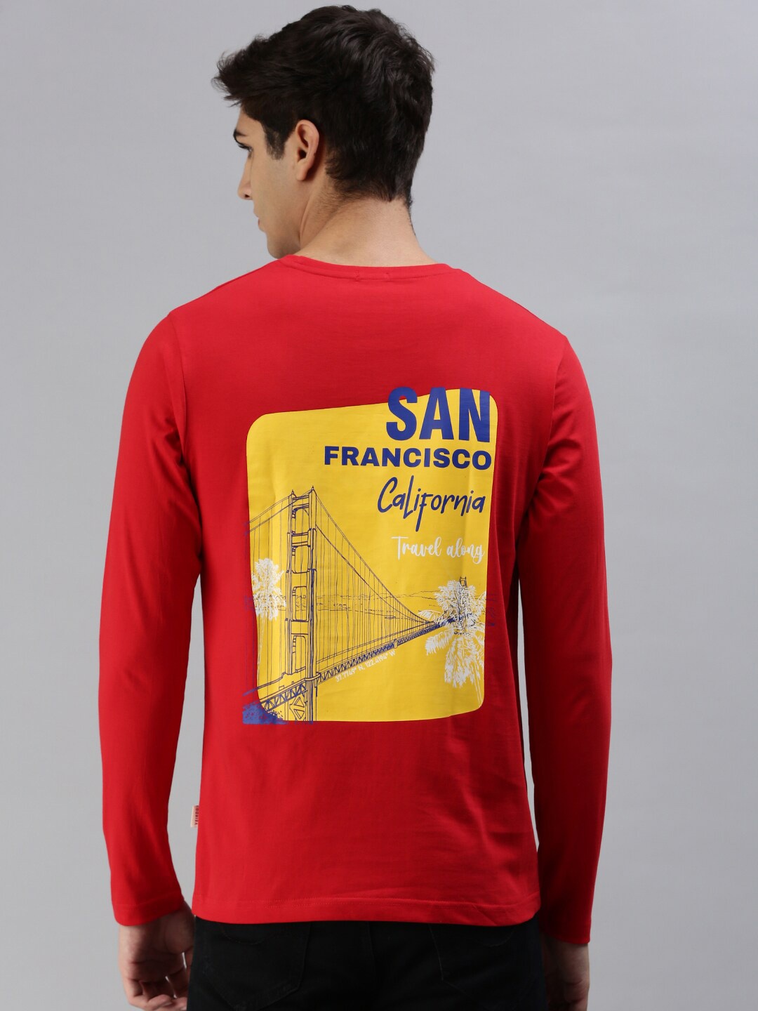 

VEIRDO Men Typography Printed Pure Cotton T-shirt, Red