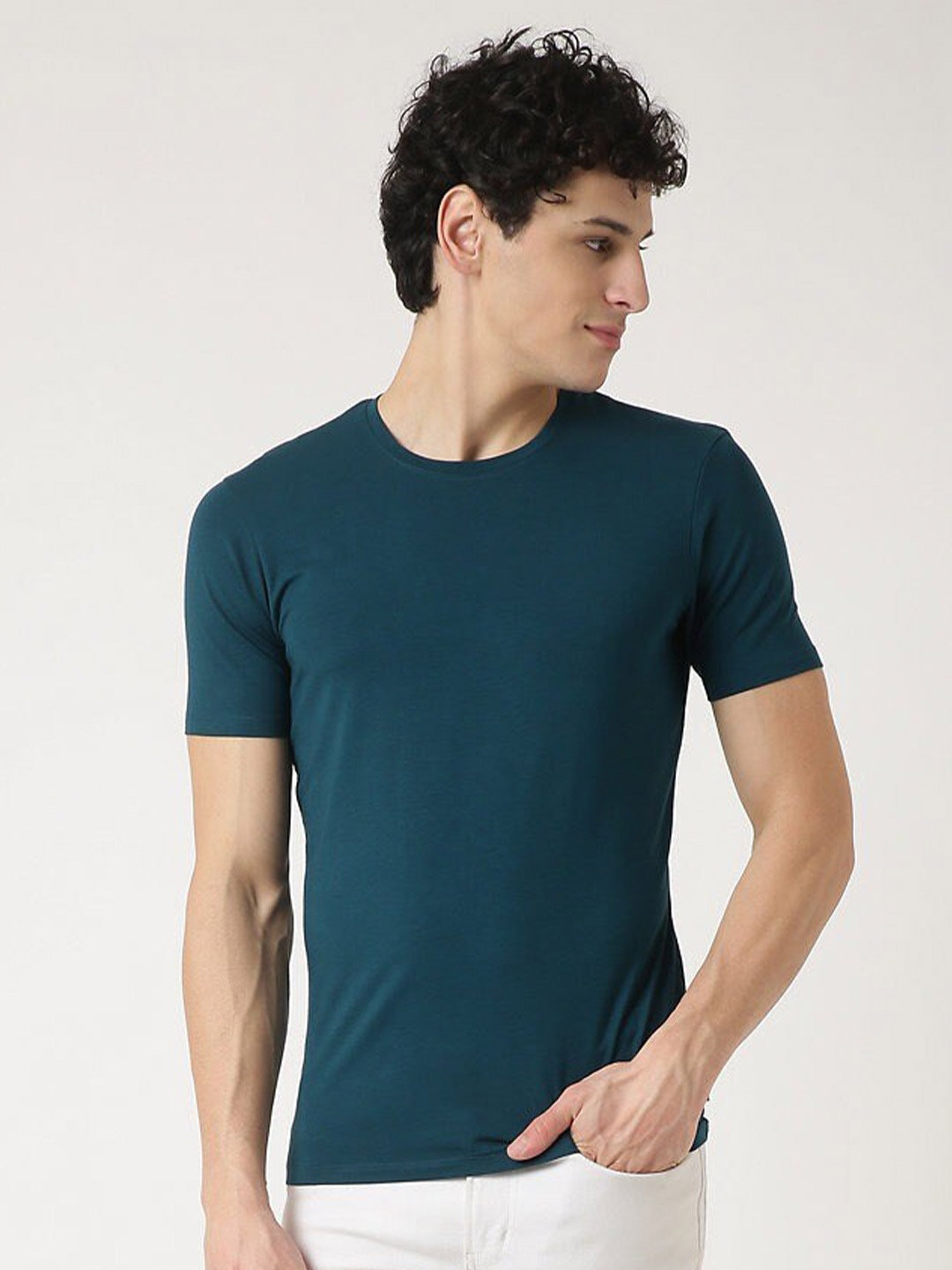 

Marks & Spencer Men Short Sleeves T-shirt, Teal