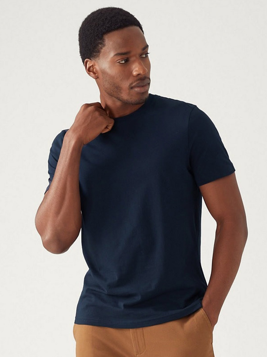 

Marks & Spencer Round Neck Cotton T-shirt, Navy blue