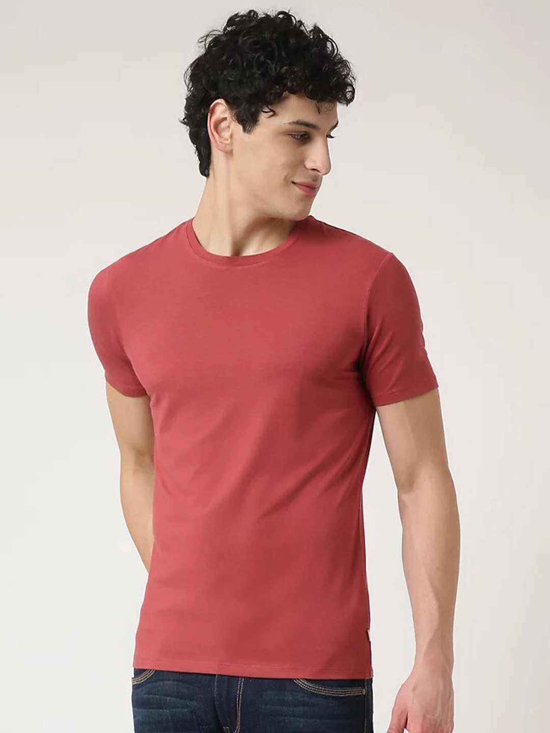 

Marks & Spencer Men Round Neck T-shirt, Red