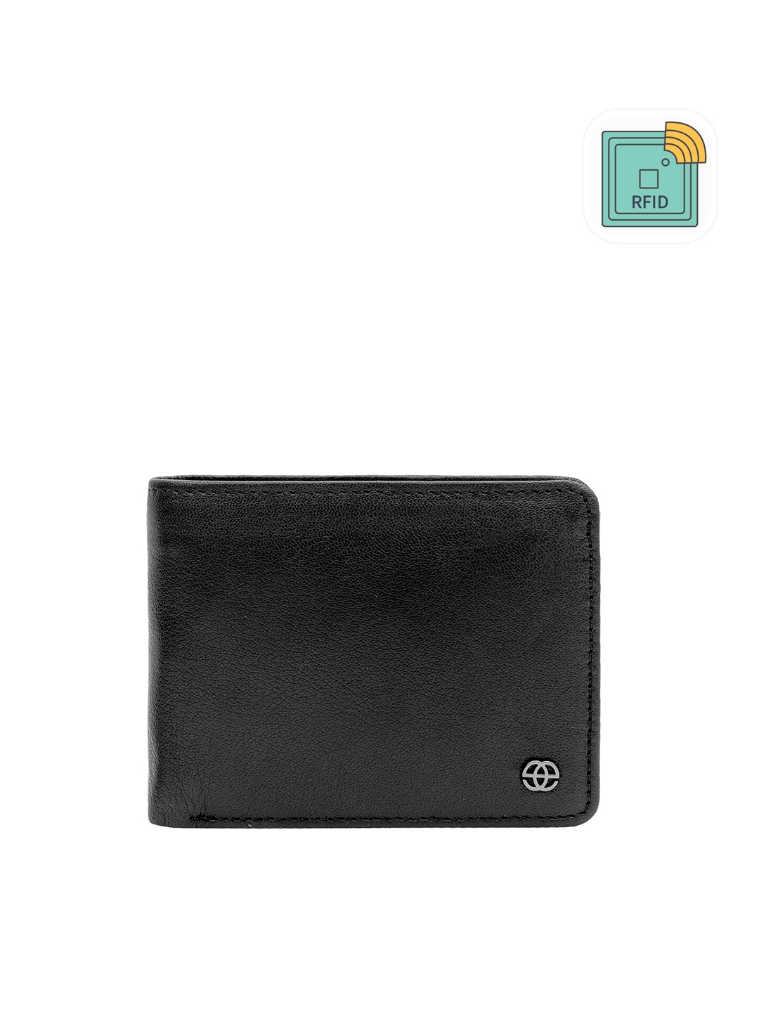 

Eske Men Textured Leather Two Fold Wallet, Black