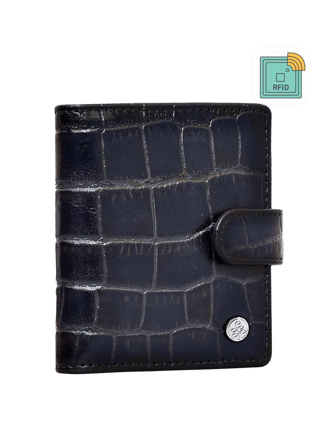 

Eske Men Textured Leather Card Holder, Navy blue