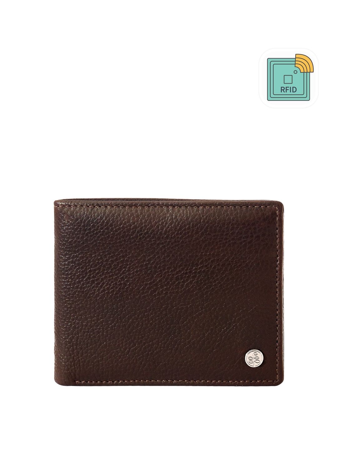 

Eske Men Textured Leather Two Fold Wallet, Coffee brown