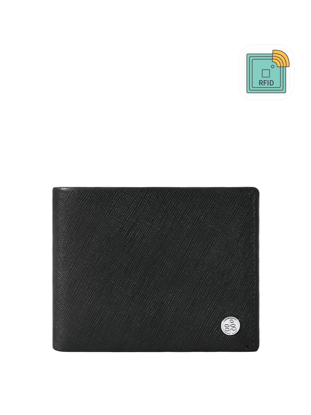 

Eske Men Leather Two Fold Wallet, Black