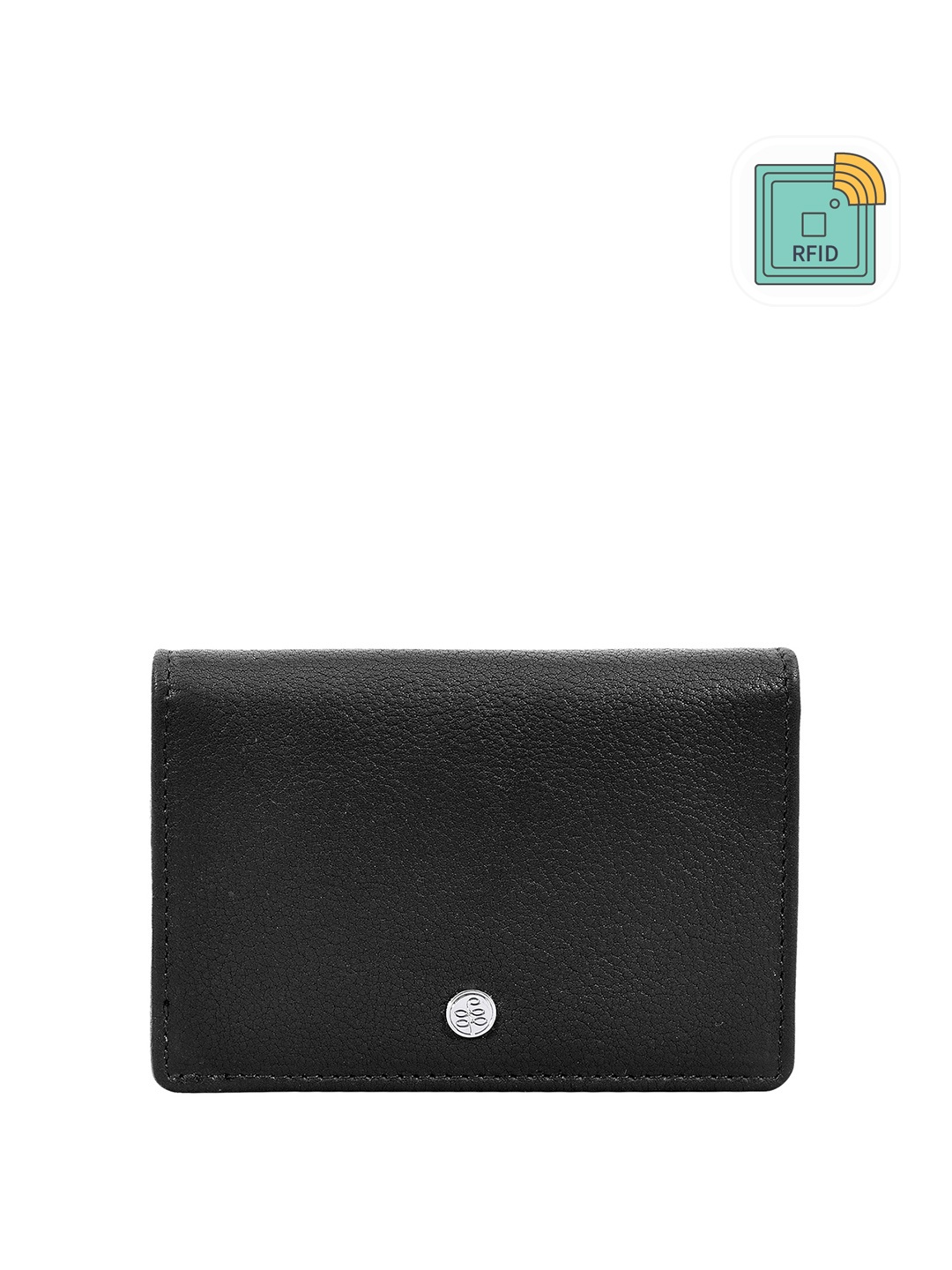 

Eske Men Textured Leather RFID Card Holder, Black