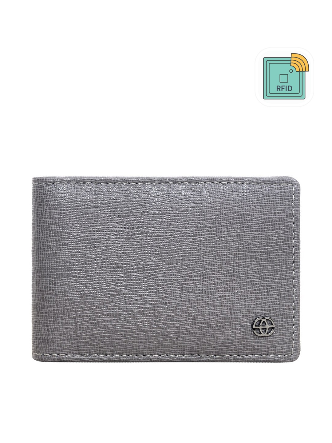 

Eske Men Leather Two Fold Wallet, Grey