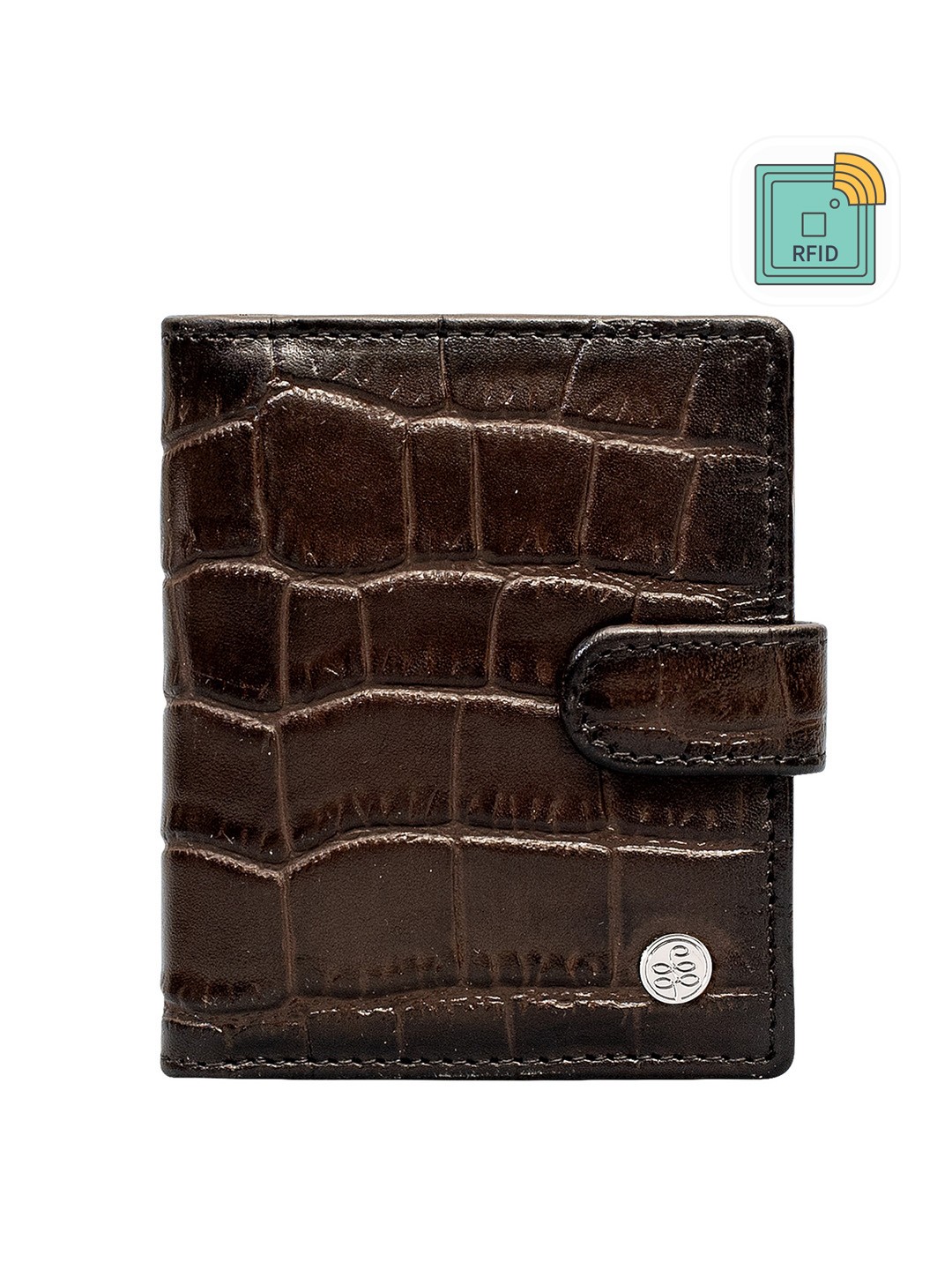 

Eske Men Textured Leather Card Holder, Coffee brown