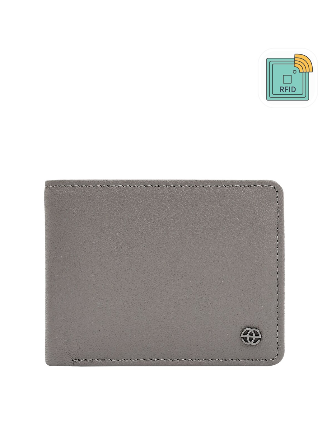 

Eske Men Textured Leather Two Fold Wallet, Grey