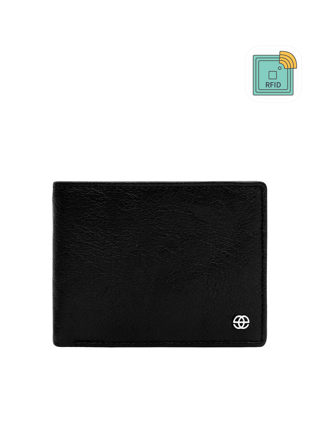 

Eske Men Textured Leather Two Fold Wallet, Black
