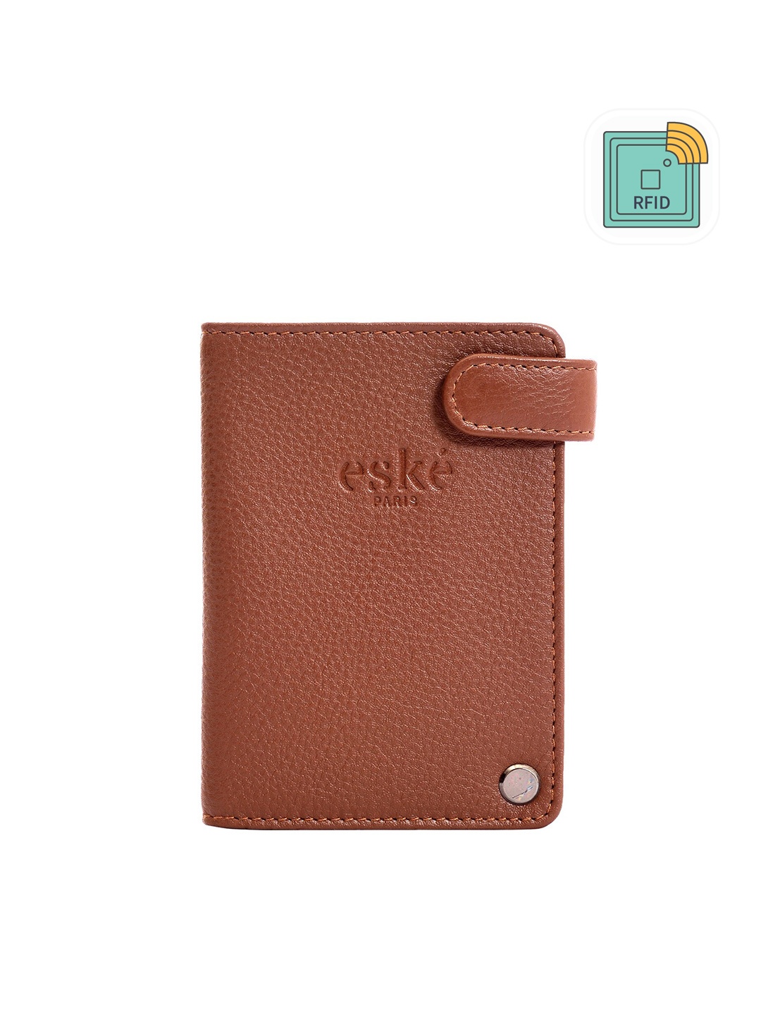 

Eske Men Textured Leather Card Holder, Brown