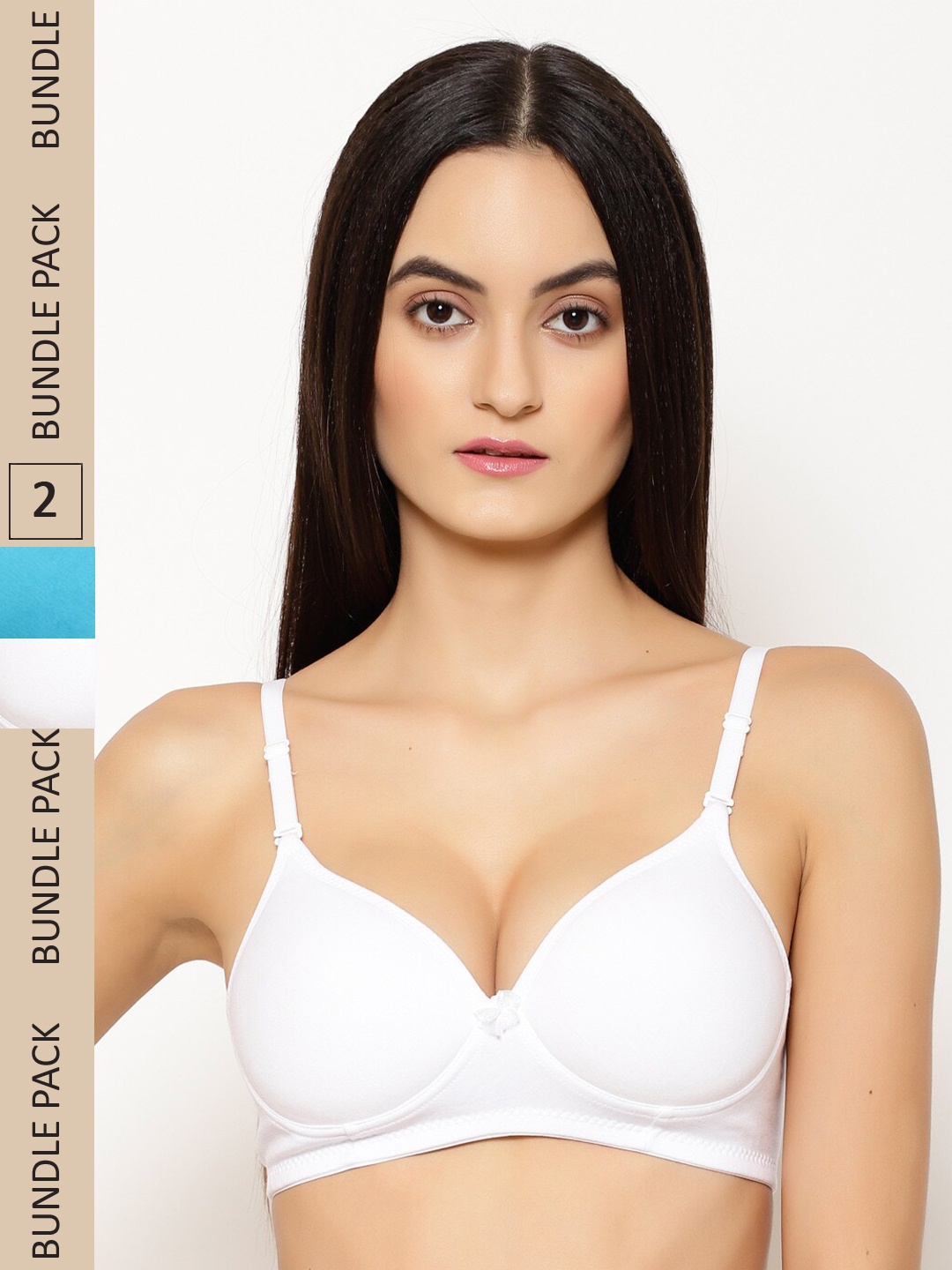 

Floret Pack of 2 Heavily Padded Medium-Coverage Non-Wired Seamless Push-Up Bra, White