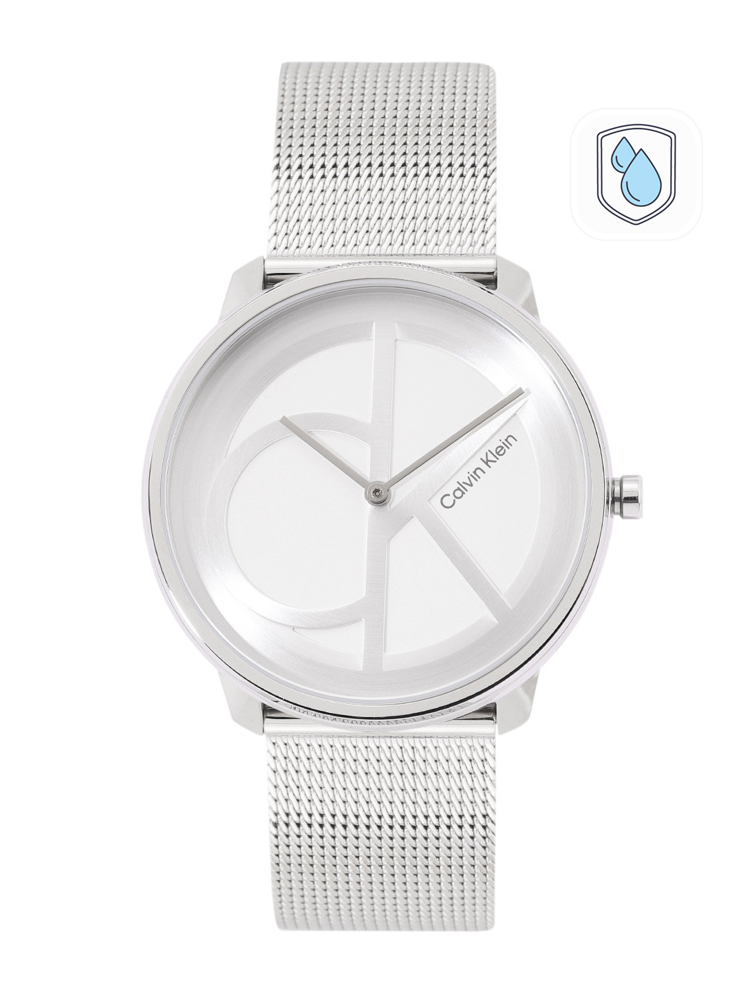 

Calvin Klein Unisex Iconic Brand Logo Patterned Analogue Watch 25200027, Silver