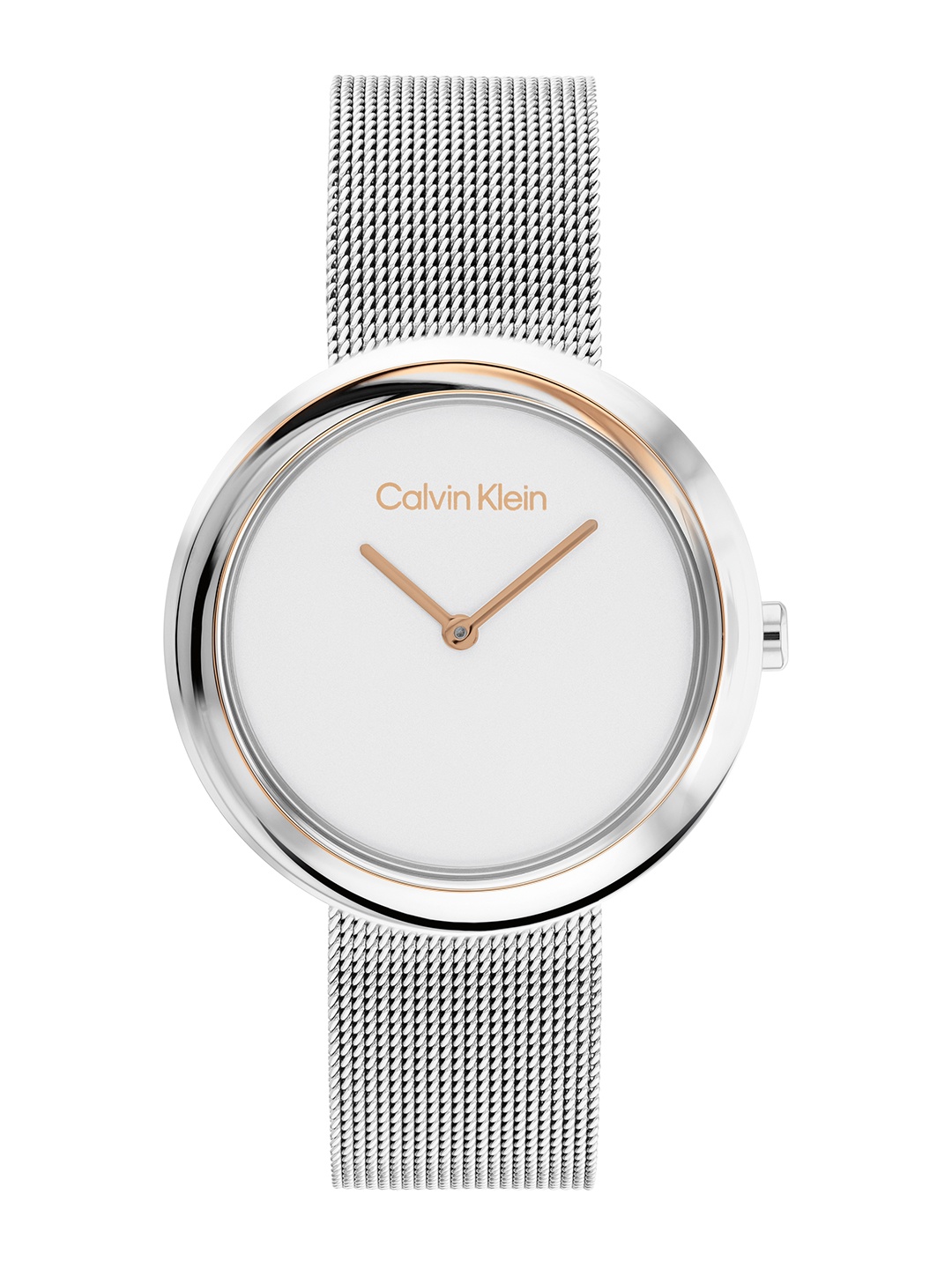 

Calvin Klein Women Twisted Bezel Bracelet Style Analogue Watch 25200011, White