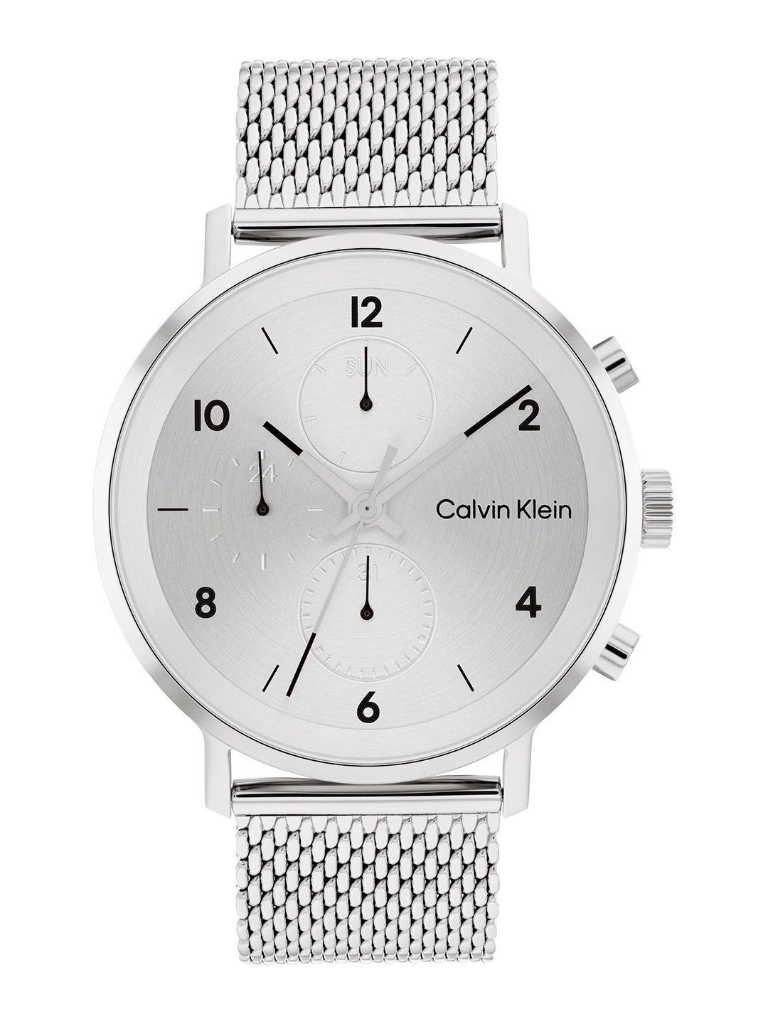 

Calvin Klein Men Modern Silver-Toned Dial & Straps Multi Function Watch 25200107