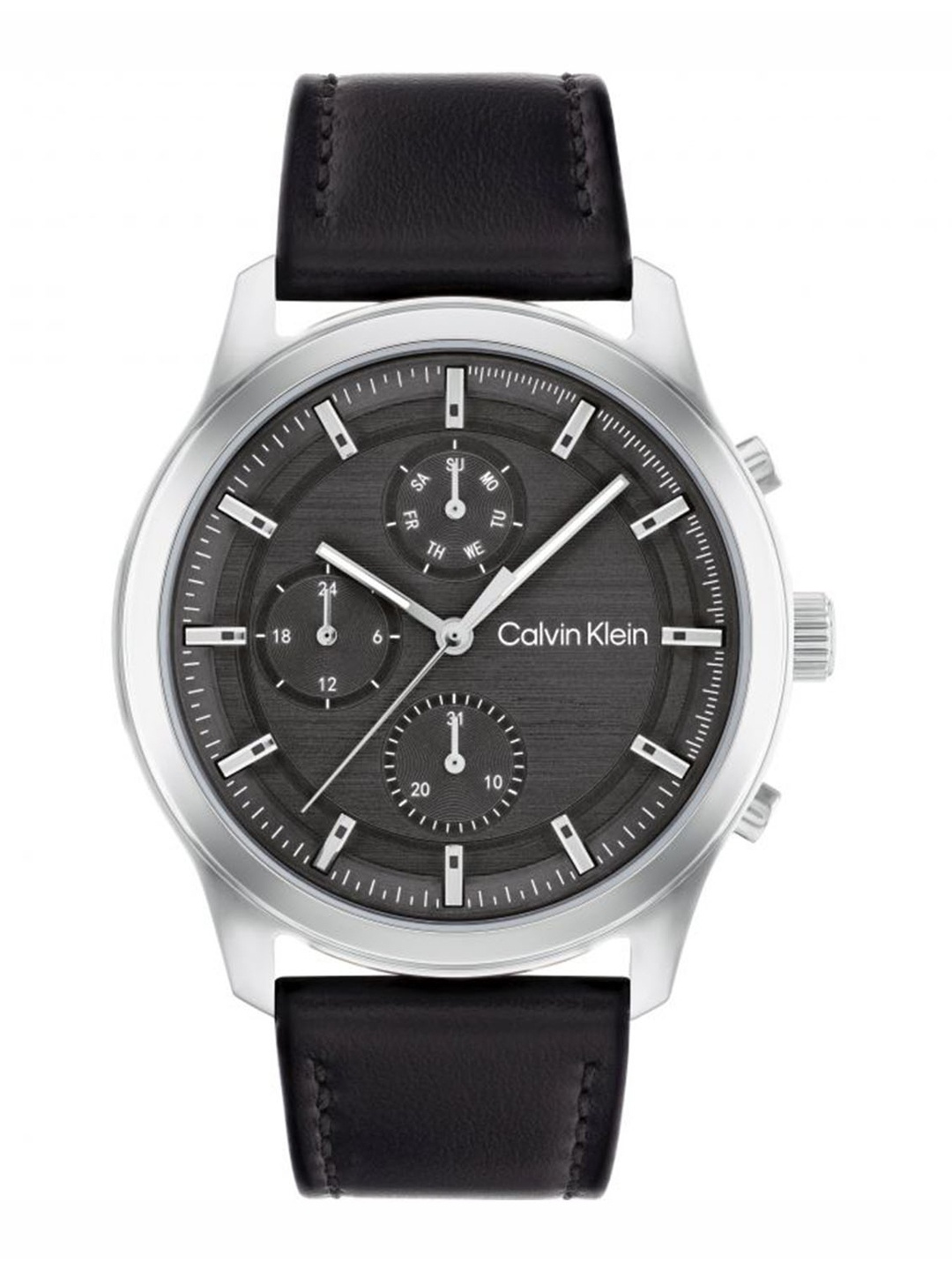 

Calvin Klein Men Sport Dial & Leather Straps Analogue Multi Function Watch 25200211, Grey