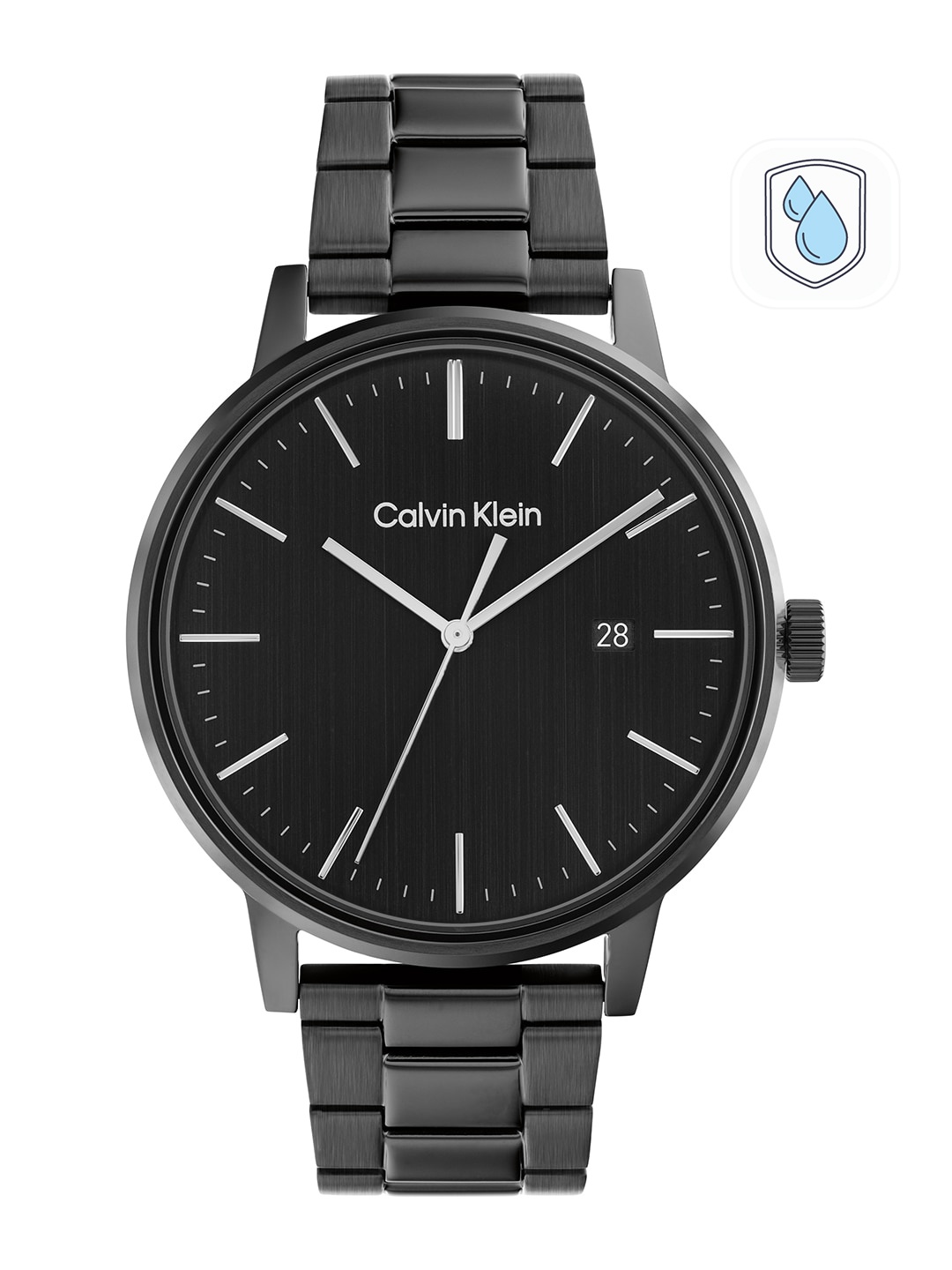 

Calvin Klein Men Linked Dial & Bracelet Style Straps Analogue Watch 25200057, Black