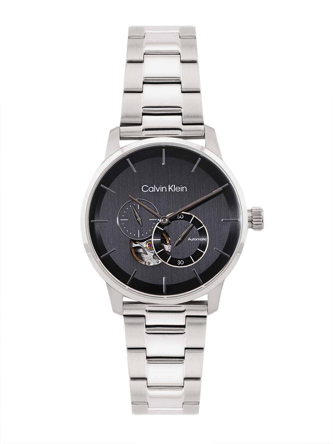 

Calvin Klein Men Skeleton Dial & Stainless Steel Bracelet Style Automatic Watch 25200148, Black