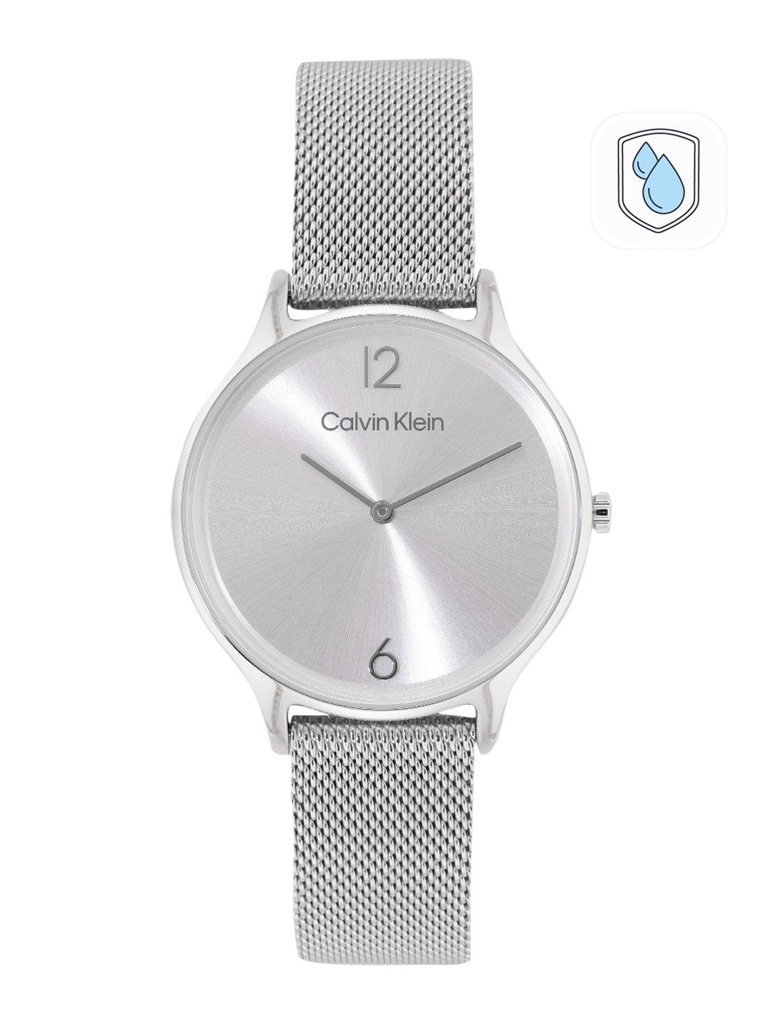 

Calvin Klein Women Timeless Mesh Bracelet Style Analogue Watch 25200001, Silver