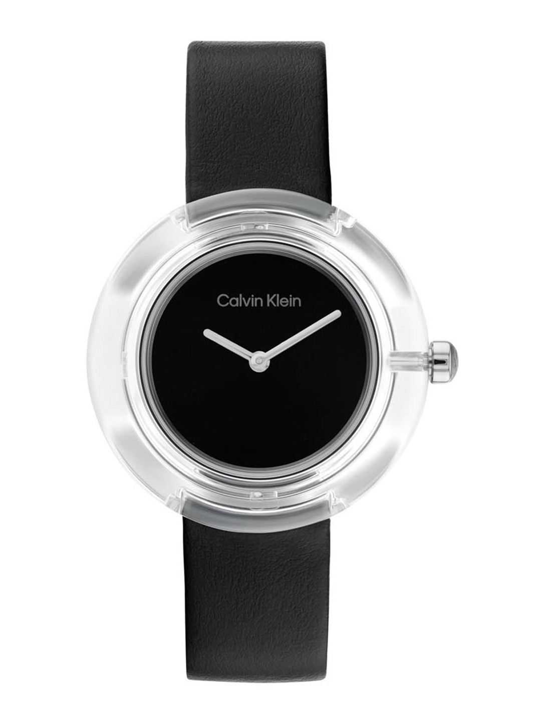 

Calvin Klein Women Circular Leather Analogue Watch 25200020-Black