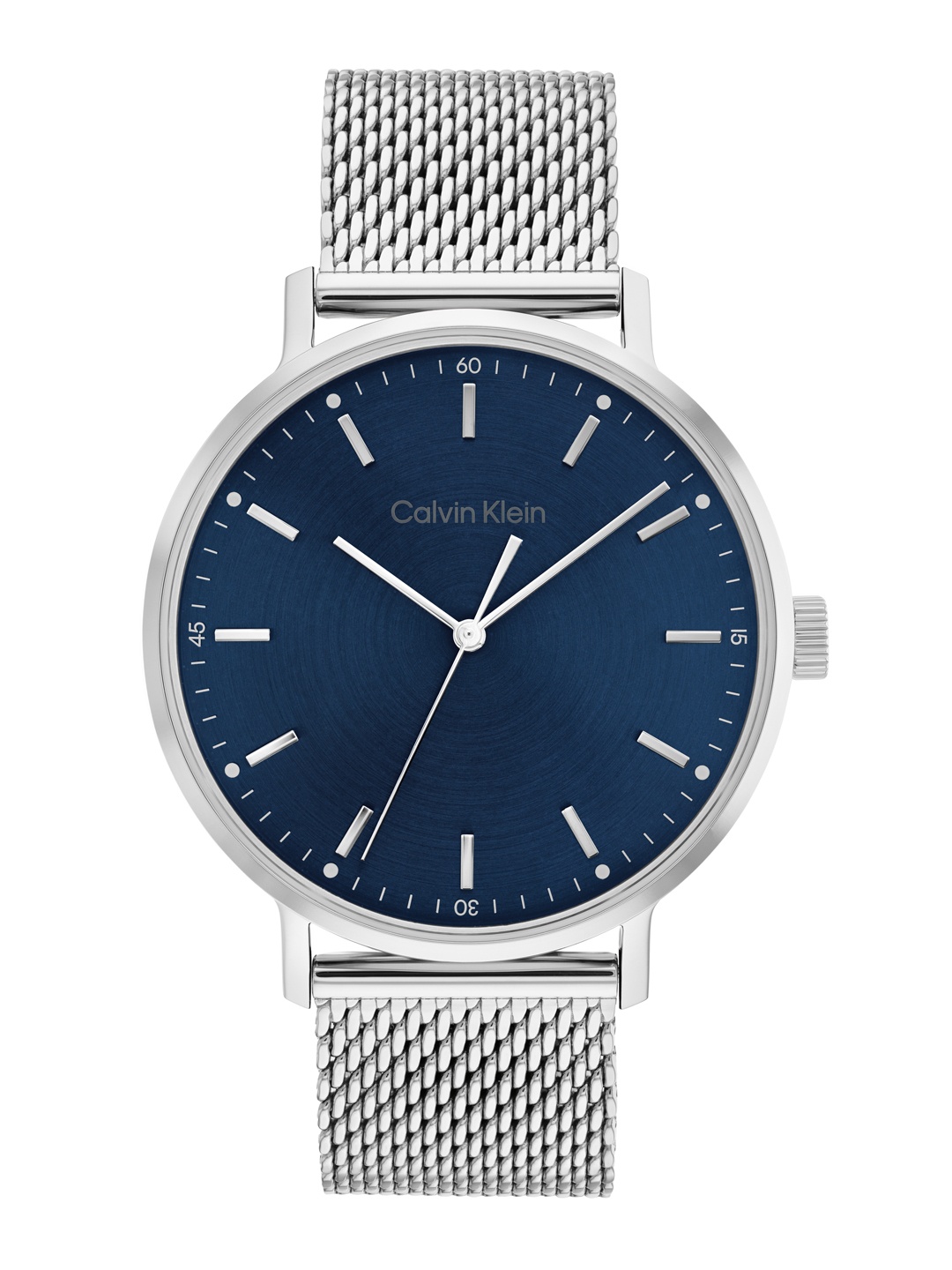 

Calvin Klein Men Modern Mesh Stainless Steel Bracelet Style Analogue Watch 25200045, Blue