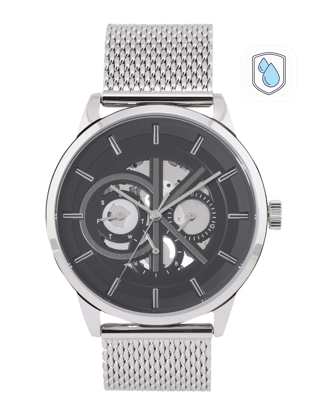 

Calvin Klein Men Skeleton Dial & Stainless Steel Analogue Multi Function Watch 25200213, Black