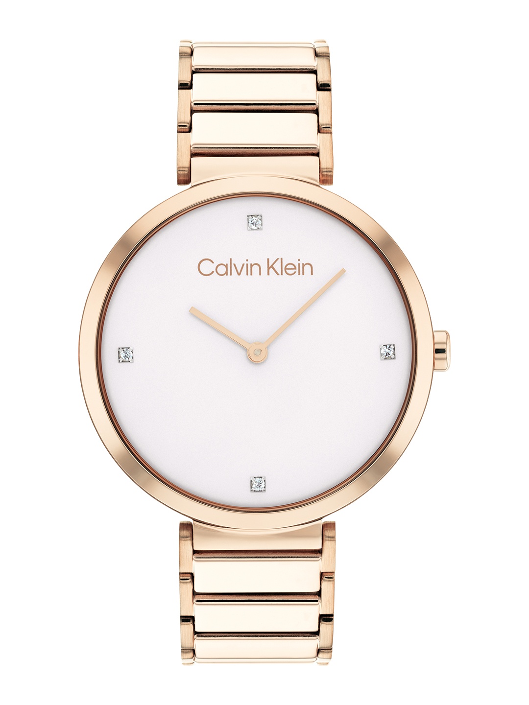 Calvin Klein Women Minimalistic T Bar Analogue Watch 25200135, Off white