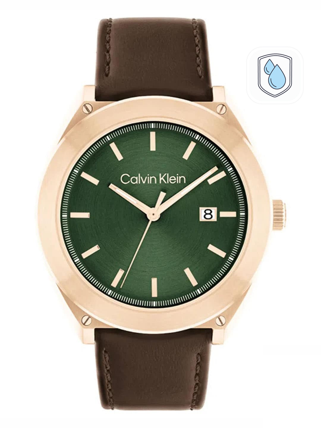 

Calvin Klein Men Casual Essentials Dial & Leather Straps Analogue Watch 25200202, Green