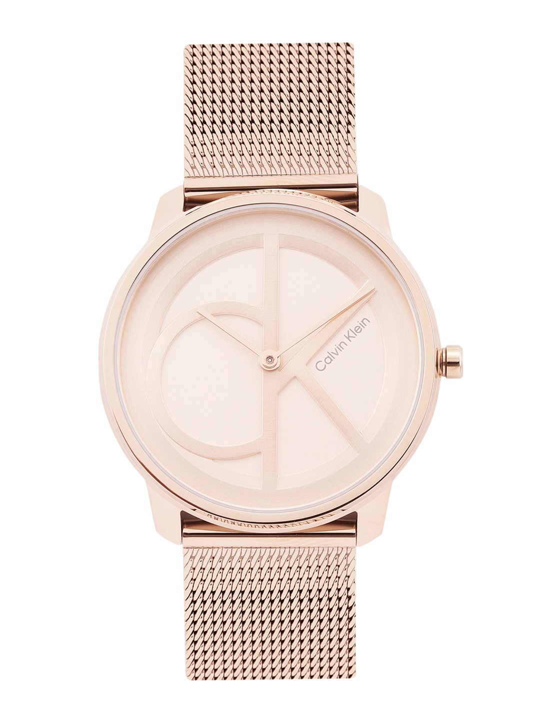 

Calvin Klein Unisex Iconic Brand Logo Patterned Analogue Watch 25200035, Gold