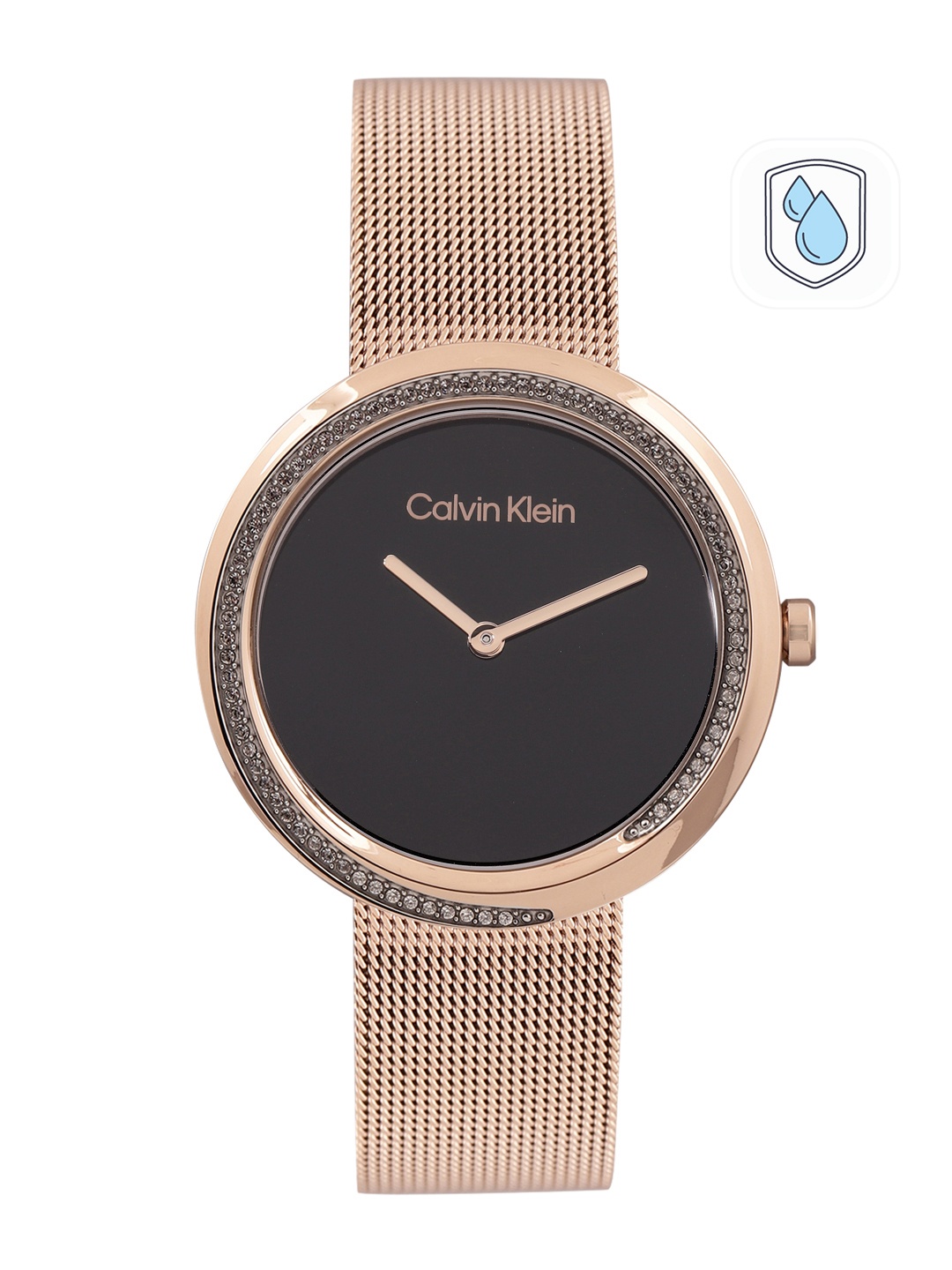 

Calvin Klein Women Twisted Bezel Analogue Watch 25200151, Black