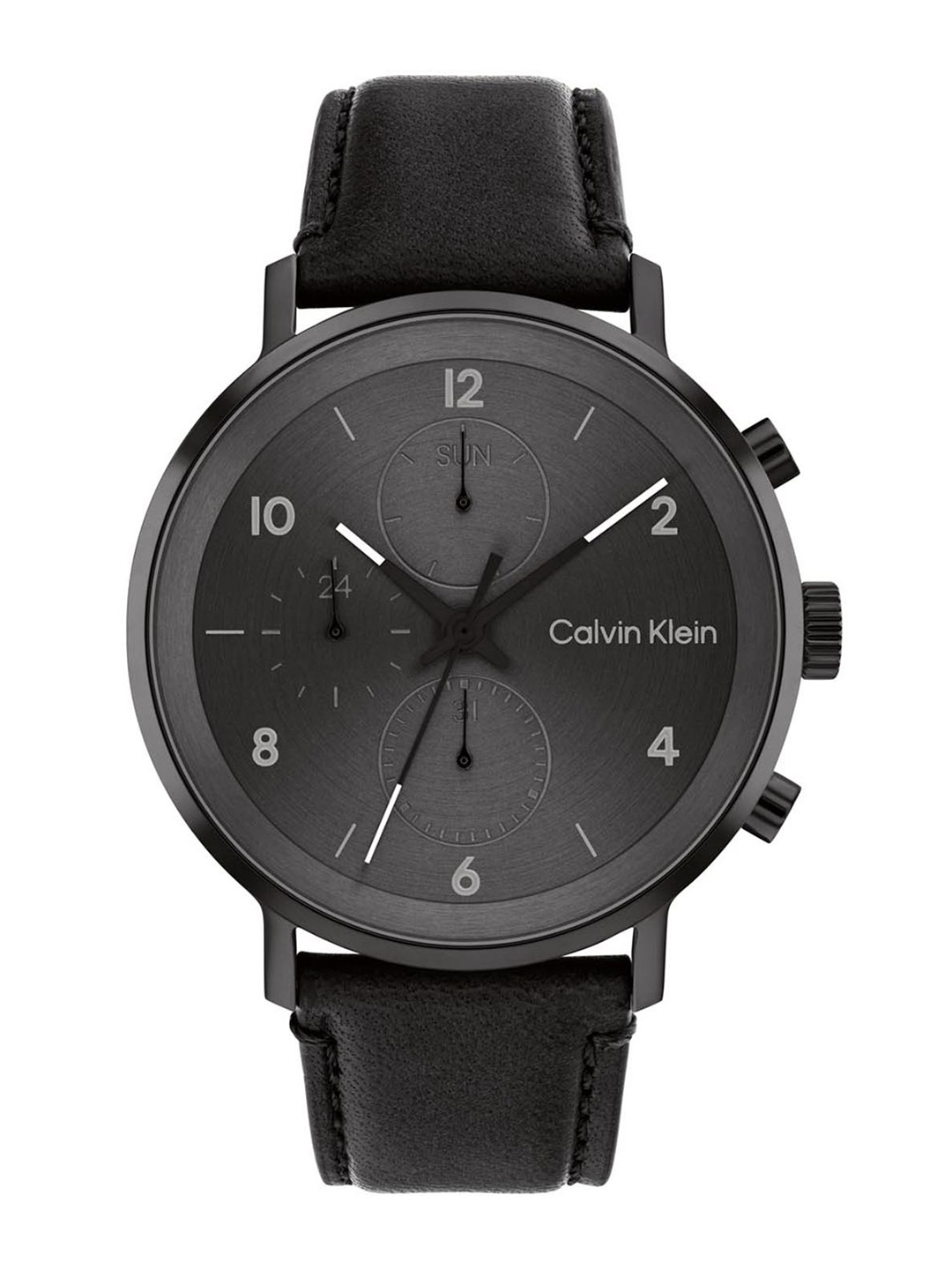 

Calvin Klein Men Modern Leather Analogue Watch Multifunction 25200111, Grey