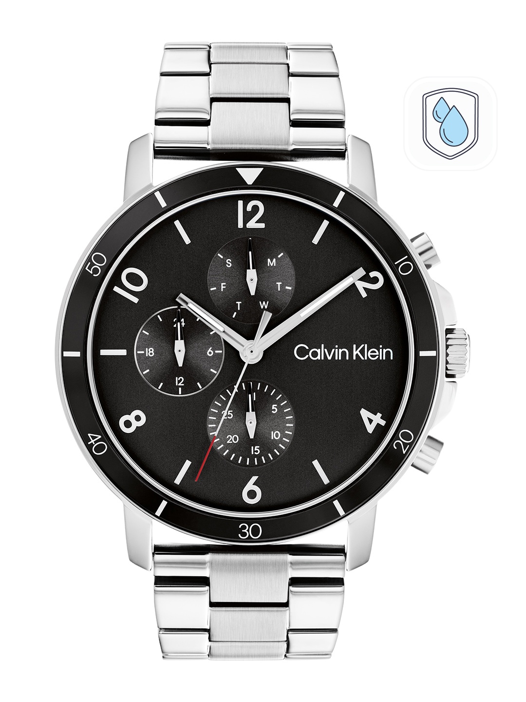 

Calvin Klein Men Gauge Sport Bracelet Style Analogue Multi Function Watch 25200067-Black