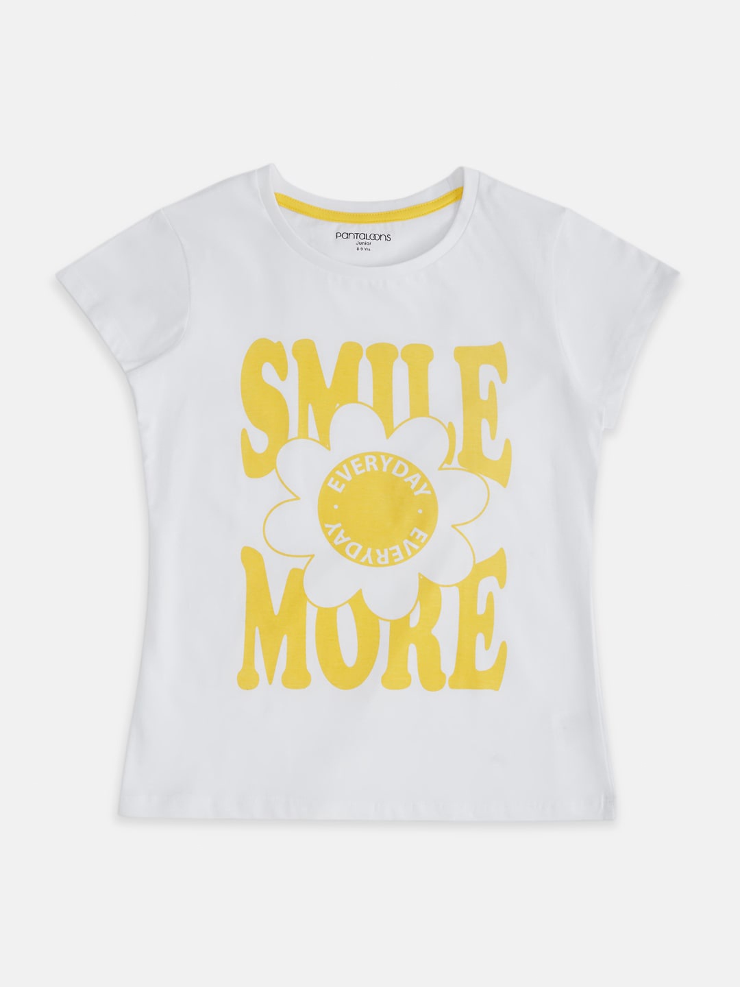 

Pantaloons Junior Girls Typography Printed Cotton T-shirt, Off white