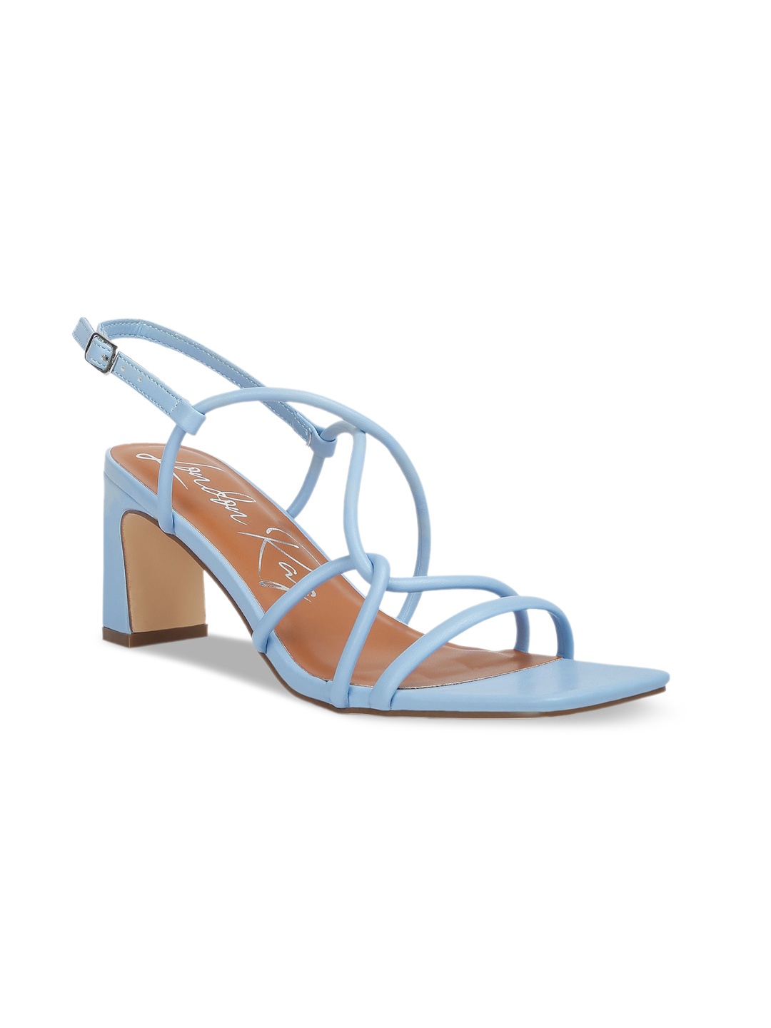 

London Rag Women Backstrap Block Heels, Blue